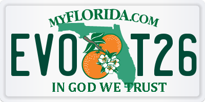 FL license plate EVOT26