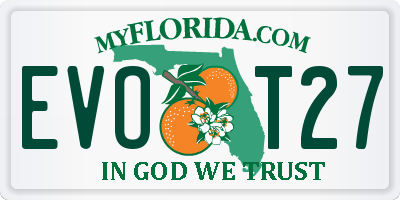 FL license plate EVOT27