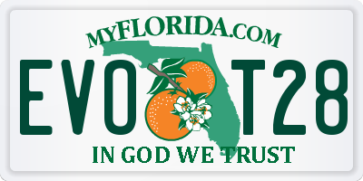FL license plate EVOT28