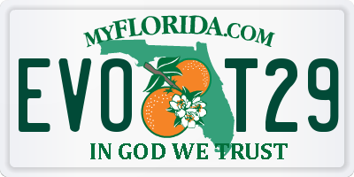 FL license plate EVOT29