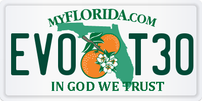FL license plate EVOT30