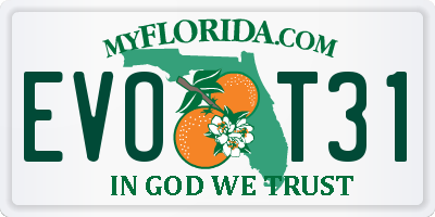 FL license plate EVOT31