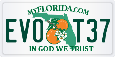 FL license plate EVOT37