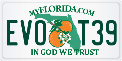 FL license plate EVOT39