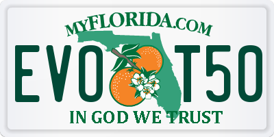 FL license plate EVOT50