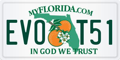 FL license plate EVOT51