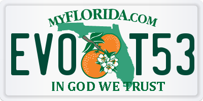 FL license plate EVOT53