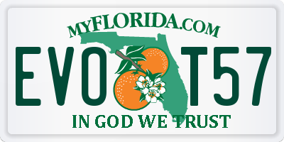 FL license plate EVOT57