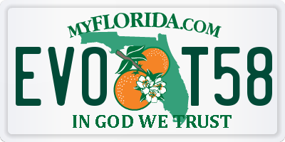 FL license plate EVOT58
