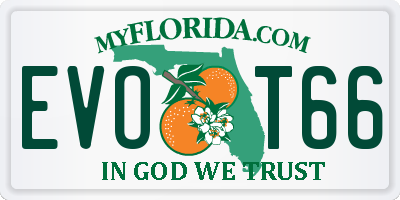 FL license plate EVOT66