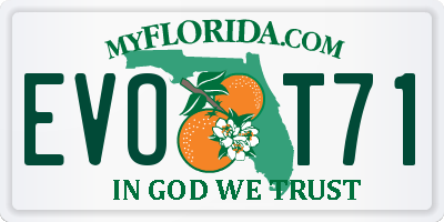 FL license plate EVOT71