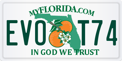 FL license plate EVOT74