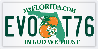FL license plate EVOT76