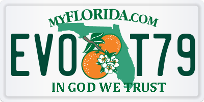 FL license plate EVOT79