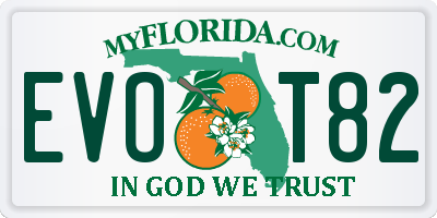 FL license plate EVOT82