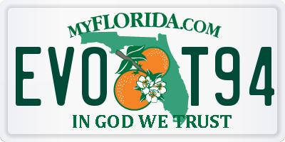 FL license plate EVOT94