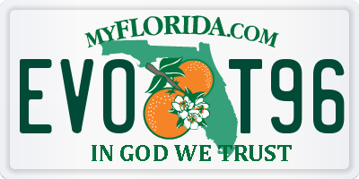 FL license plate EVOT96