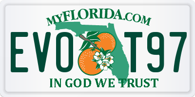 FL license plate EVOT97