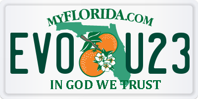 FL license plate EVOU23
