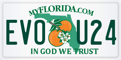 FL license plate EVOU24