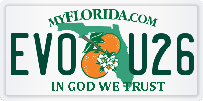 FL license plate EVOU26