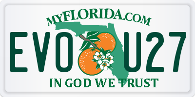 FL license plate EVOU27