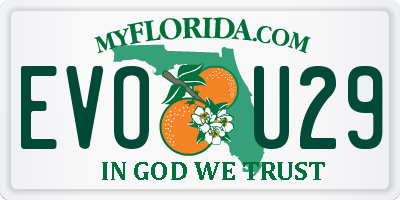 FL license plate EVOU29