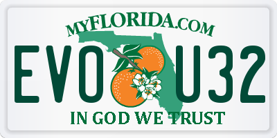 FL license plate EVOU32