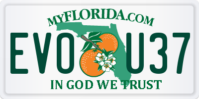 FL license plate EVOU37