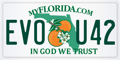 FL license plate EVOU42