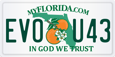 FL license plate EVOU43