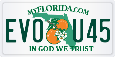 FL license plate EVOU45