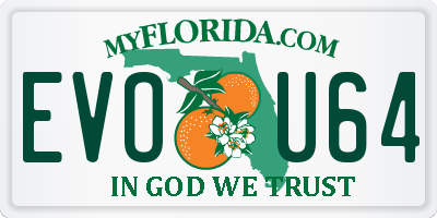 FL license plate EVOU64