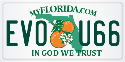 FL license plate EVOU66