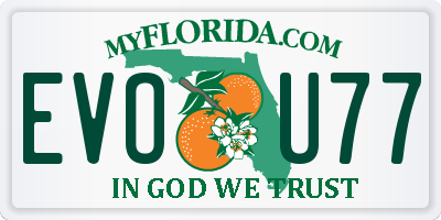 FL license plate EVOU77
