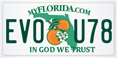 FL license plate EVOU78
