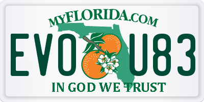 FL license plate EVOU83