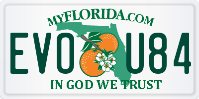 FL license plate EVOU84