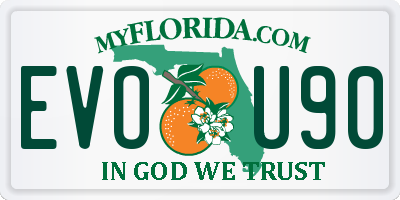 FL license plate EVOU90