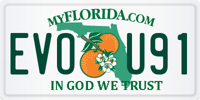 FL license plate EVOU91