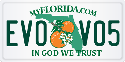 FL license plate EVOV05