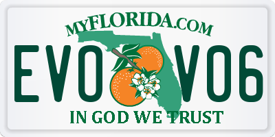 FL license plate EVOV06