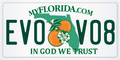 FL license plate EVOV08
