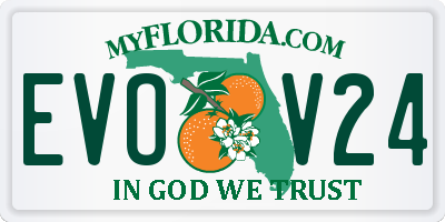 FL license plate EVOV24