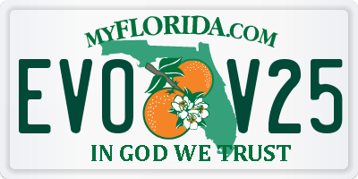 FL license plate EVOV25