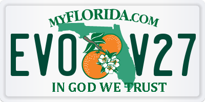 FL license plate EVOV27
