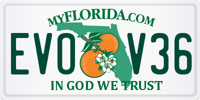 FL license plate EVOV36