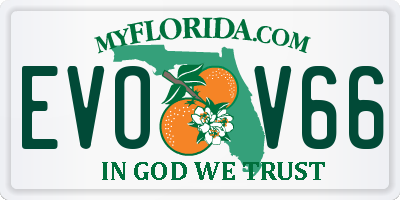 FL license plate EVOV66
