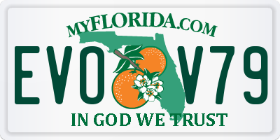 FL license plate EVOV79