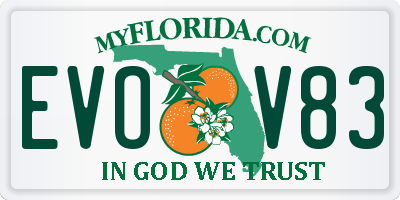FL license plate EVOV83